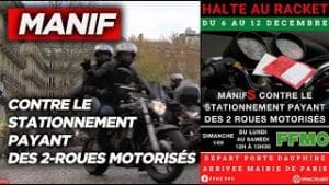 Manif FFMC contre le stationnement payant - une semaine agir