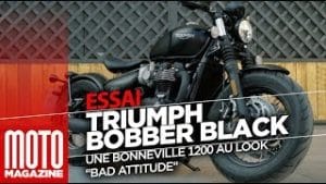 Triumph Bobber black Bonneville 1200 - Essai Moto Magazine 2018
